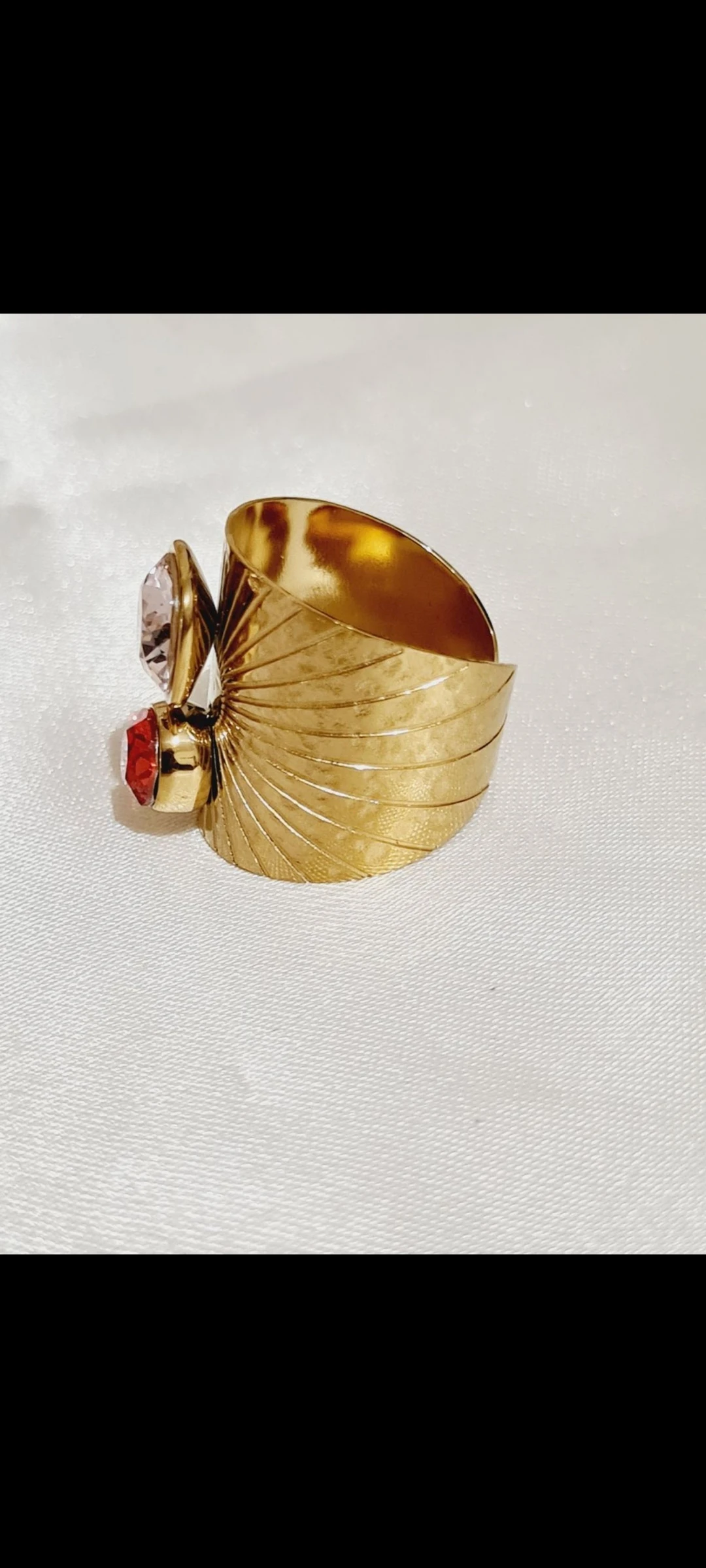 Bague ajustable Bohm cristaux Swarovski roses  – photo 4